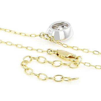 Two-Tone Moissanite Oval Solitaire Necklace In 14K Gold And
Platinum-Enhanced Sterling Silver 2.10ct DEW