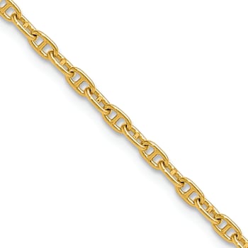14k Yellow Gold 2.35mm Mariners Link 24 Inch Chain