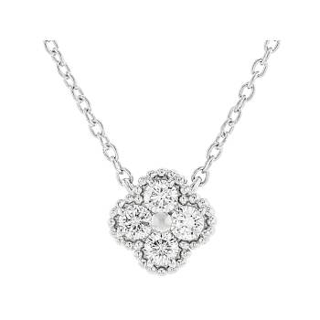 Refined Lab-Grown Diamond Cluster Necklace And Earring Set In Sterling Silver