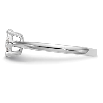 Rhodium Over 14K White Gold Lab Grown Diamond Cluster Engagement Ring 0.33ctw