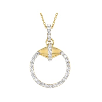 Elegant Lab-Grown Diamond Pendant Necklace 1.20ctw In 18K Gold Over
Sterling Silver