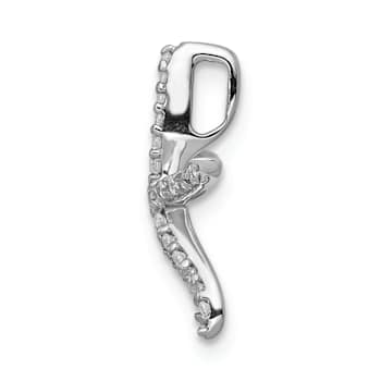Rhodium Over 14k White Gold Diamond Starfish Chain Slide Pendant