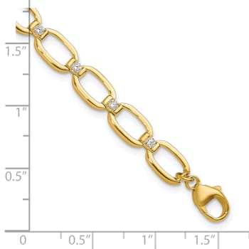 14K Yellow Gold Lab Grown Diamond VS/SI GH, Oval Link with 0.25 Inch
Extension Bracelet