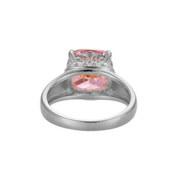 Pink And White Cubic Zirconia Platinum Over Silver October Birthstone
Ring 7.12ctw