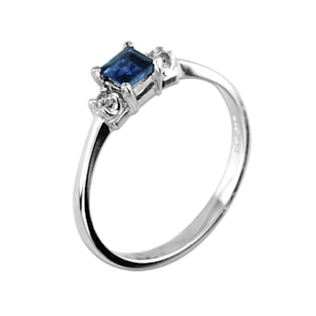 0.34ctw Sapphire and Diamond Ring in 14k White Gold
