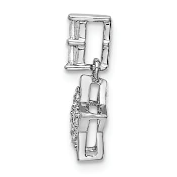 Rhodium Over 14k White Gold Diamond Star Pendant
