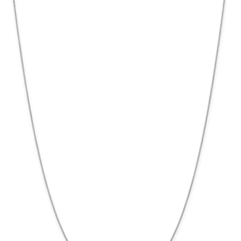 Rhodium Over 14k White Gold 0.5mm Solid Box 20 Inch Chain
