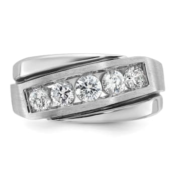 Rhodium Over 10K White Gold with Black Rhodium Men's Polished and Satin
A Diamond Ring 1.01ctw
