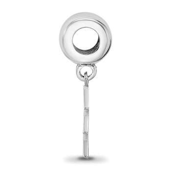 Rhodium Over Sterling Silver LogoArt Delta Delta Delta Vertical Letters
on Bead