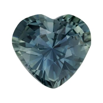 Greenish Blue Sapphire Loose Gemstone 6.3x5.9mm Heart Shape 0.96ct