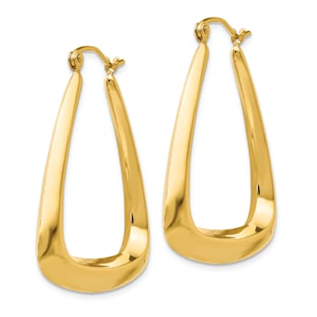 14k Yellow Gold 3/4" Fancy Hoop Earrings