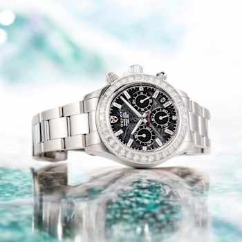 Duxot Accelero Meteorite Chronograph Black Dial White Stainless Steel
Band Limited Edition Watch