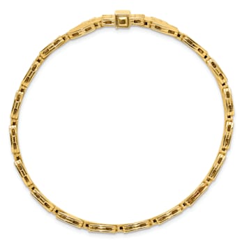 14K Yellow Gold Reversible Satin and Polished 24mm 7.25-inch Bracelet