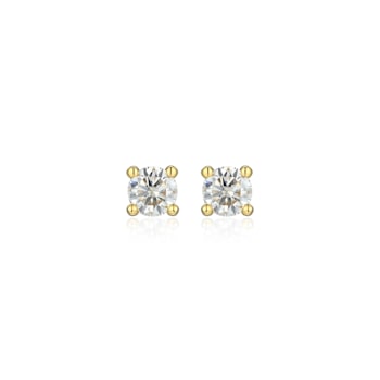 Moissanite 14k Yellow Gold Over Silver Stud Earrings 0.20ctw DEW