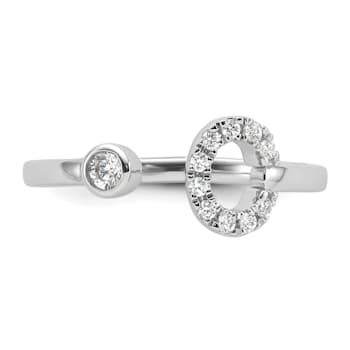Rhodium Over 14K White Gold Lab Grown Diamond VS/SI GH, Initial C
Adjustable Ring