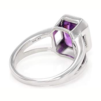 Lavender Amethyst Octagon Ring In Sterling Silver
