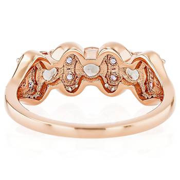 Morganite, Tanzanite And White Zircon Ring In 18K Rose Gold Over
Sterling Silver 1.09ctw