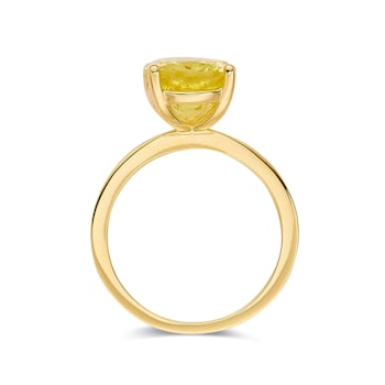Oval Lab Created Yellow Sapphire 18K Yellow Gold Over Sterling Silver
Solitaire Ring 4.00ct
