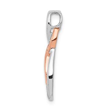 10k White and 10k Rose Gold Diamond Double Infinity Chain Slide Pendant