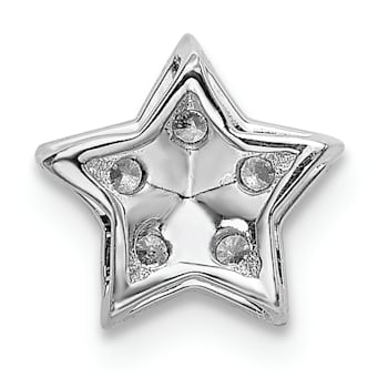 Rhodium Over 14k White Gold Diamond Star Chain Slide Pendant