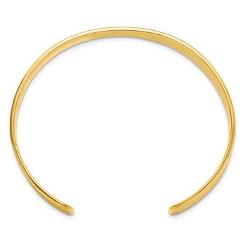 10K Yellow Gold Over Sterling Silver 9.75mm Cuff Bracelet