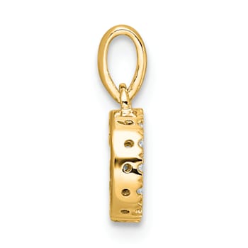 14K Yellow Gold Diamond Letter G Initial with Bail Pendant