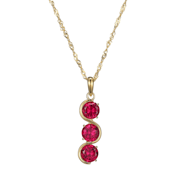 Lab Created Ruby 18k Yellow Gold Over Sterling Silver July Birthstone
Pendant 3.84ctw