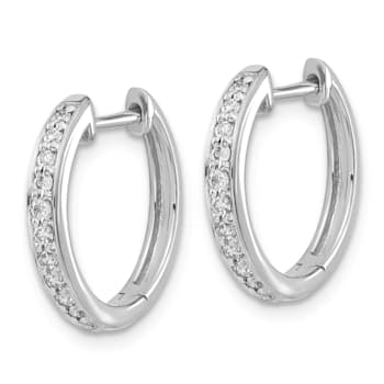 Rhodium Over 14K White Gold Lab Grown Diamond SI1/SI2, G H I, Hinged
Hoop Earrings