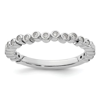 14K White Gold Stackable Expressions Diamond Ring 0.11ctw