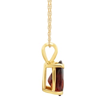8x5mm Pear Shape Garnet 14k Yellow Gold Pendant With Chain