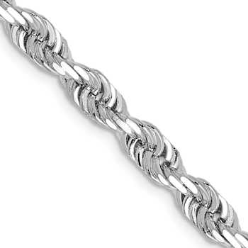 Rhodium Over 14k White Gold 4.5mm Solid Diamond-Cut Quadruple Rope 24
Inch Chain