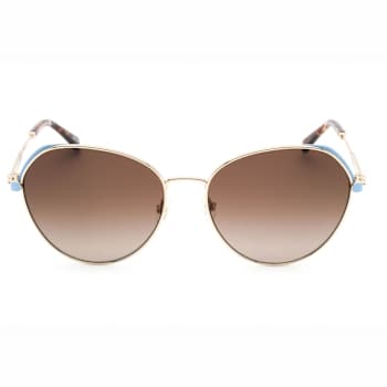 Kate Spade Octavia Gold Tone Blue Round Frames / Brown Gradient Lenses Sunglasses