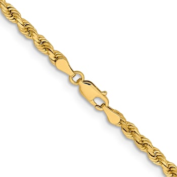 14k Yellow Gold 3.75mm Solid Diamond-Cut Rope 22 Inch Chain