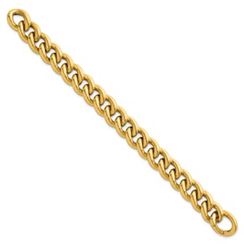 14K Yellow Gold 14.8mm Curb 8 Inch Bracelet