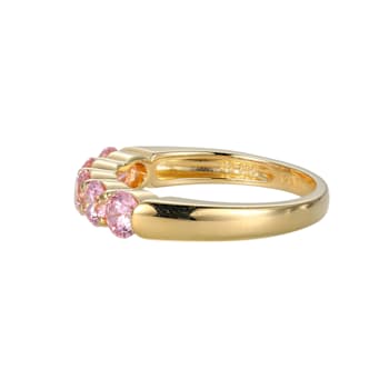 Pink Cubic Zirconia 18k Yellow Gold Over Sterling Silver Ring 2.16ctw