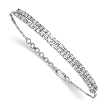 14K White Gold Lab Grown Diamond VS/SI GH, with 1 Inch Extension Bracelet