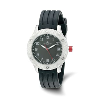 Charles Hubert Ladies Stainless Steel Black Dial Watch