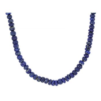 Lapis Lazuli Beaded Necklace In Sterling Silver