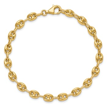 14K Yellow Gold 5mm Anchor Link 7.5 Inch Bracelet
