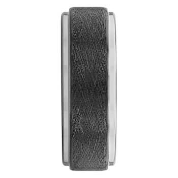 Robert Alton Men's Gunmetal Ion Plated 8mm Band Ring In Tungsten