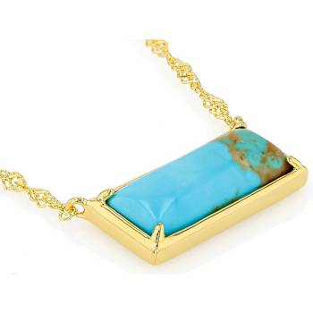 Turquoise East-West Necklace In 18K Gold Over Sterling Silver