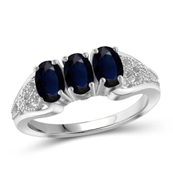 Black Sapphire Rhodium Over Sterling Silver Ring 1.65ctw