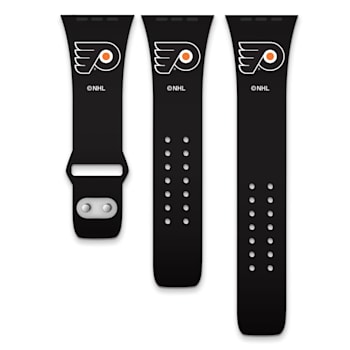 Gametime NHL Philadelphia Flyers Black Silicone Apple Watch Band
(38/40mm M/L). Watch not included.