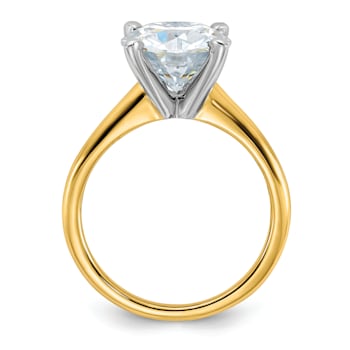 14K Yellow Gold With White Gold Accents 3 5/8 ct. G H I True Light Round
Moissanite Solitaire Ring