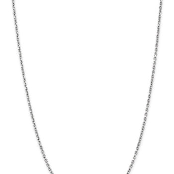 Rhodium Over 14k White Gold 2.2mm Solid Diamond-Cut Round Open Link
Cable 24 Inch Chain