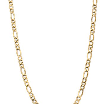 14k Yellow Gold 7.3mm Figaro Link 24 Inch Chain