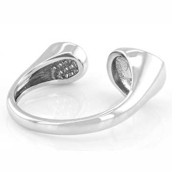 Contemporary CZ Bypass Ring In Sterling Silver