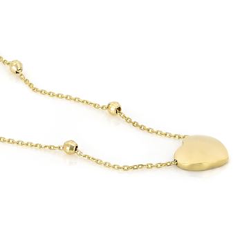 Puffy Heart Necklace In 10K Gold