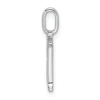 14K White Gold Diamond Letter H Initial Pendant