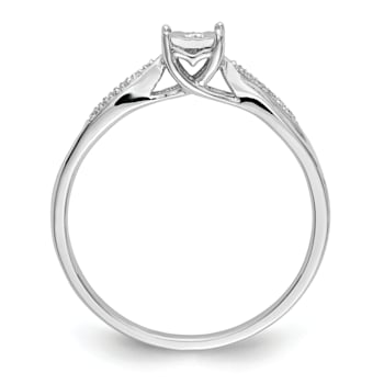 Rhodium Over 14K White Gold First Promise Diamond Promise/Engagement
Ring 0.05ctw
